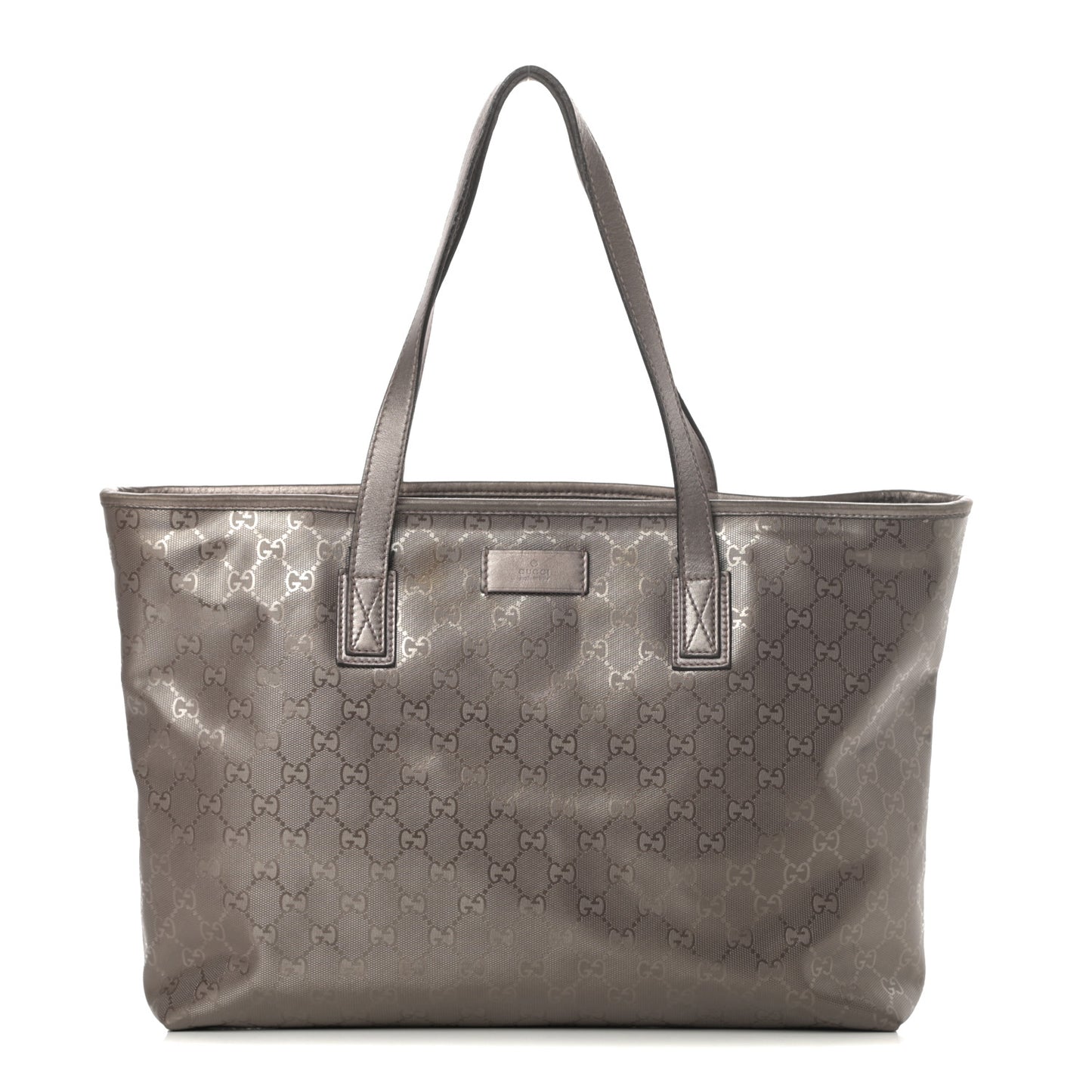 Imprime Monogram Medium Zippered Shopping Tote Pewter