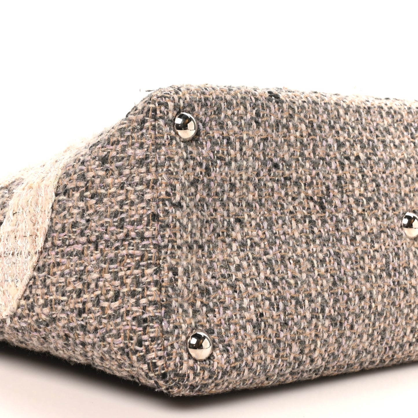 Tweed Quilted Cambon Tote Grey