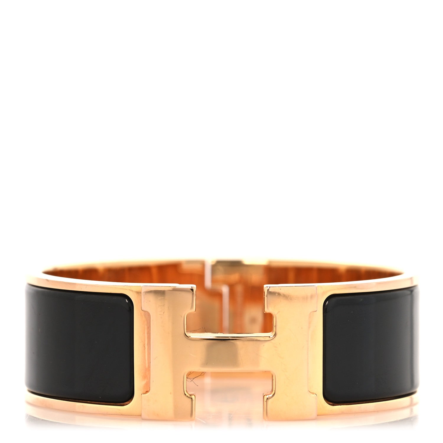 Hermes Enamel Wide Clic Clac H Bracelet GM Black 1 of 4