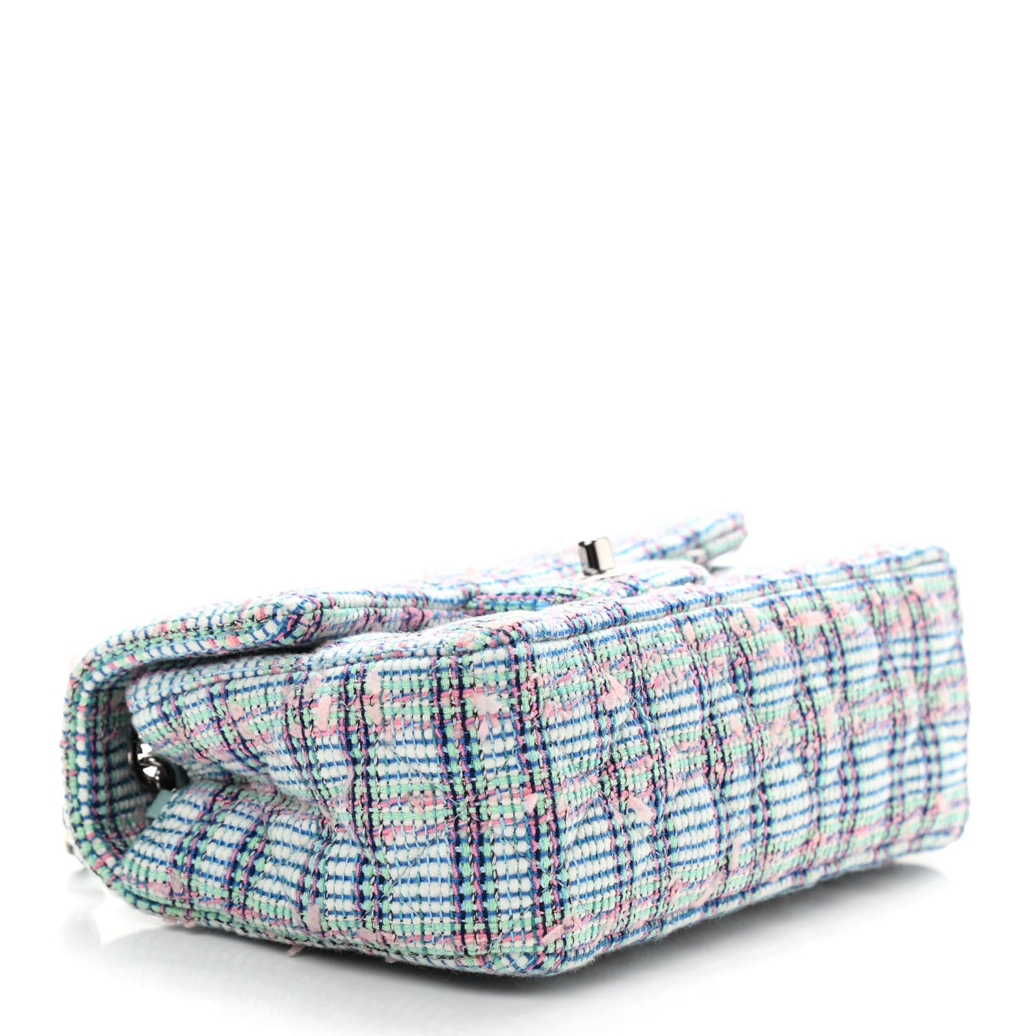 Chanel Tweed Quilted Mini Rectangular Flap Blue 4 of 11