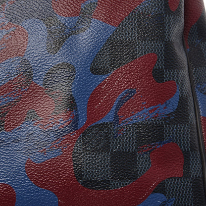 Louis Vuitton Damier Cobalt Camouflage Keepall Bandouliere 45 Bordeaux 14 of 14