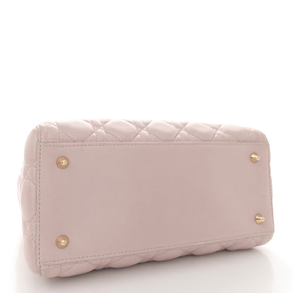 Christian Dior Pearly Lambskin Cannage Medium Lady Dior Lotus 4 of 13