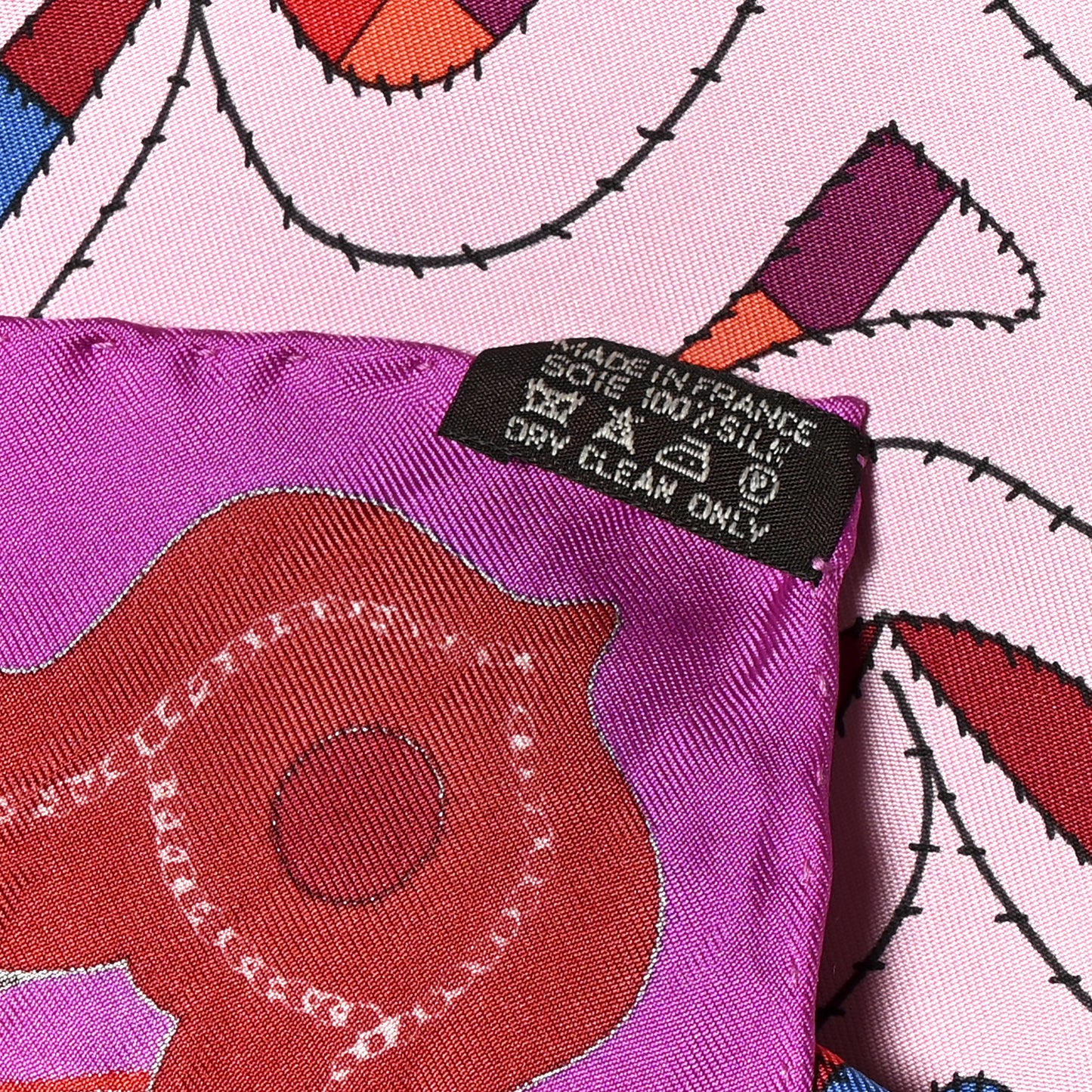 Silk Esprit Ainou Scarf 90 Fuschia Vieux Rose Rouge H