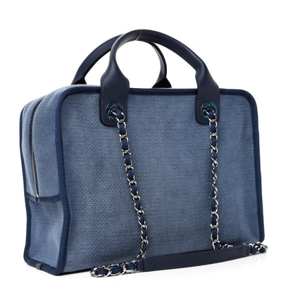 Chanel Denim Deauville Bowling Bag Blue 3 of 11