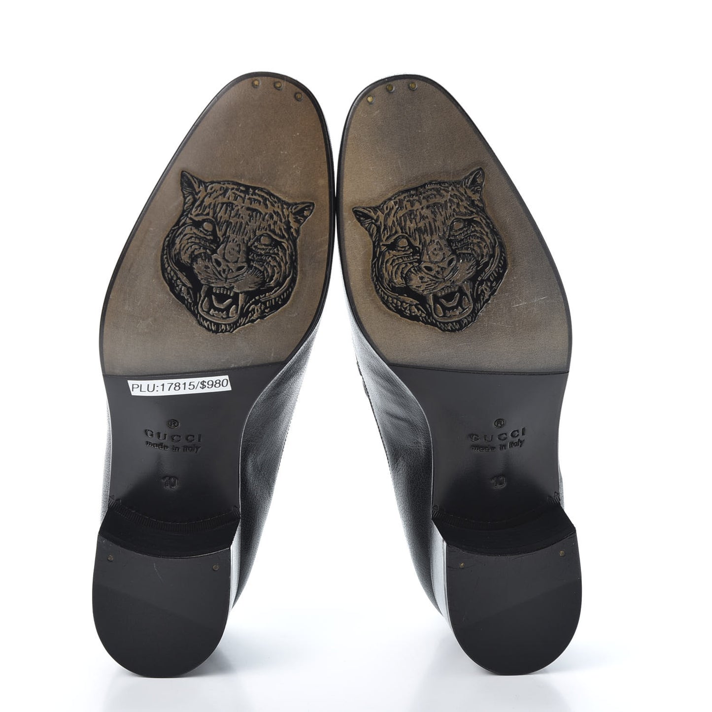 Goatskin Mens Chain Mid Heel Loafers 10 Black