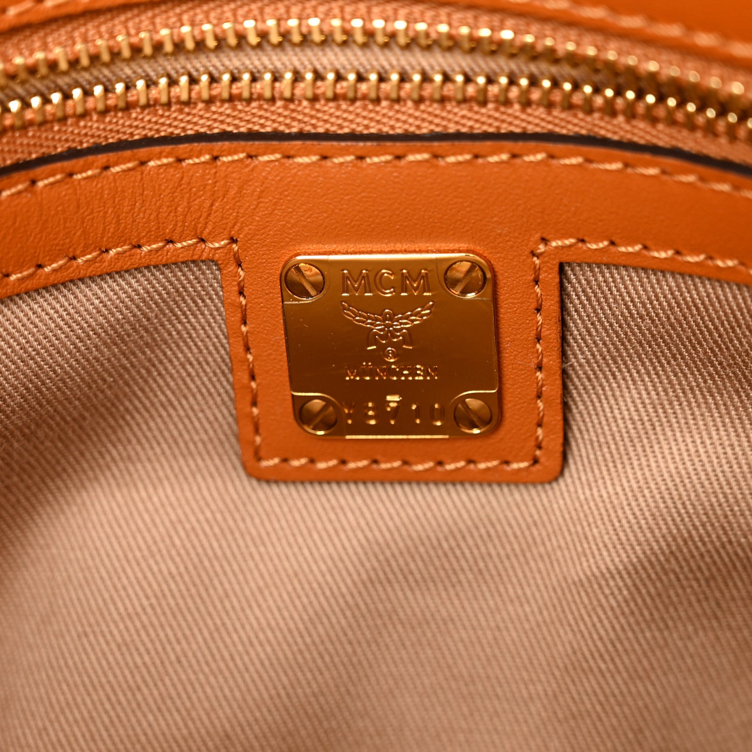 MCM Visetos Medium Crossbody Pouch Cognac 6 of 10