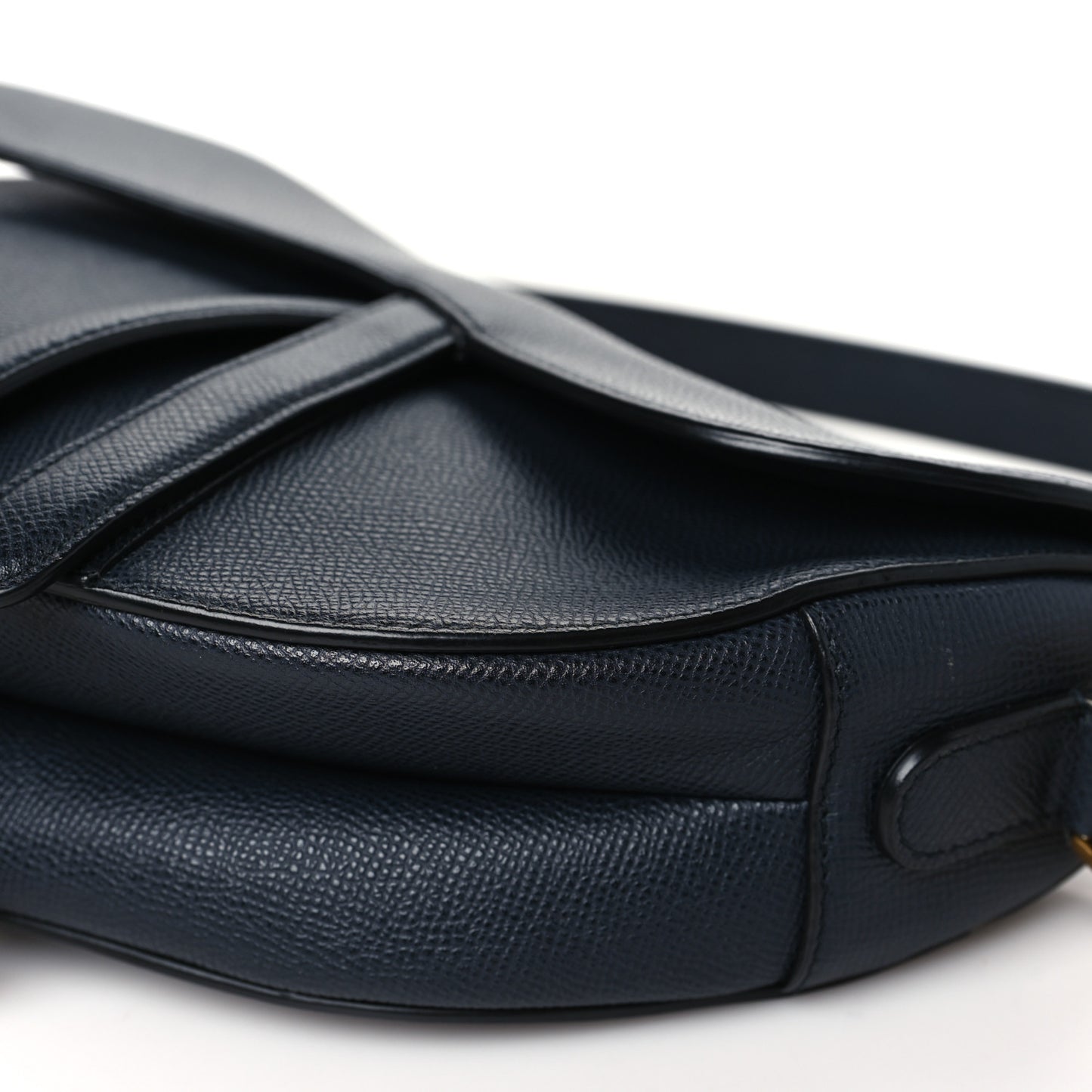 Grained Calfskin Saddle Bag Black