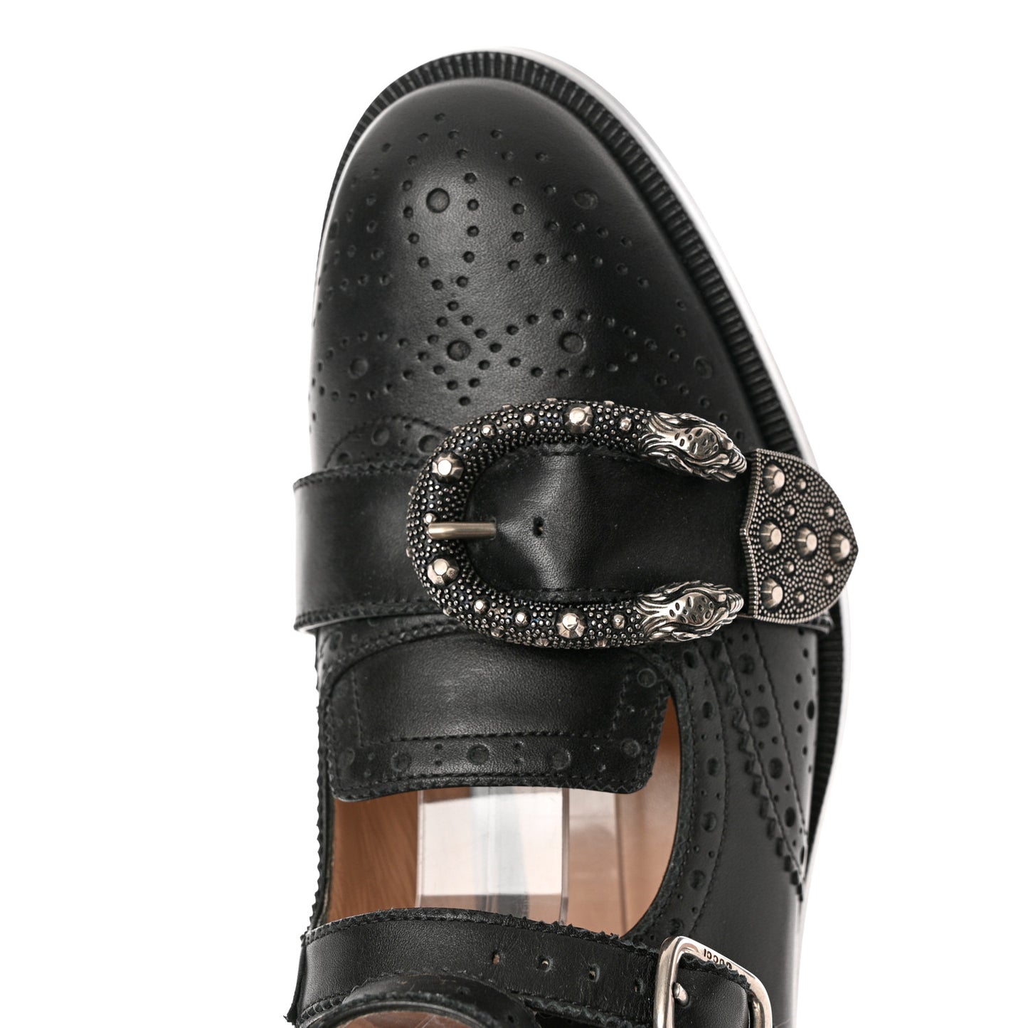 Calfskin Queercore Brogue Knee High Boots 37 Black