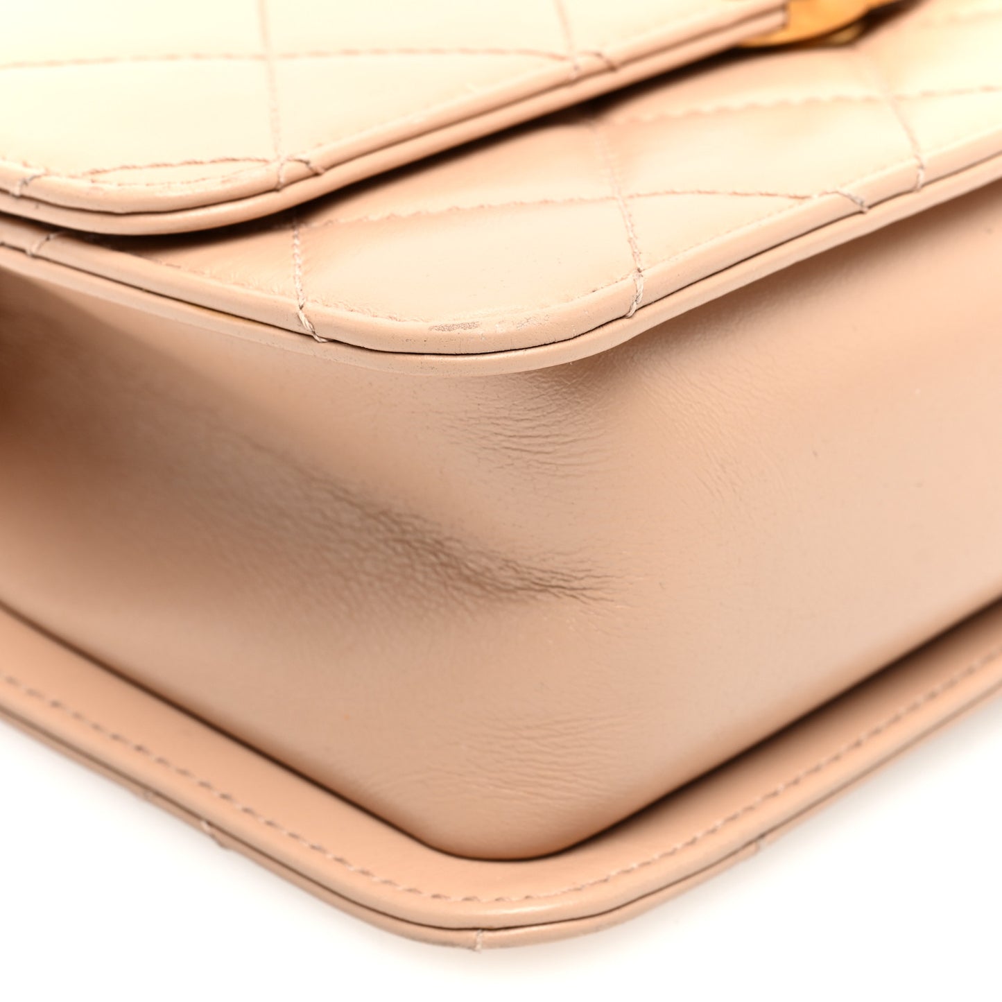 Calfskin Quilted Mini Perfect Fit Flap Beige