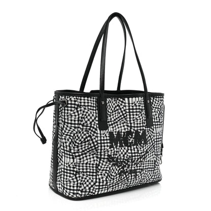 MCM Visetos Medium Liz Reversible Shopper Tote Black 4 of 15