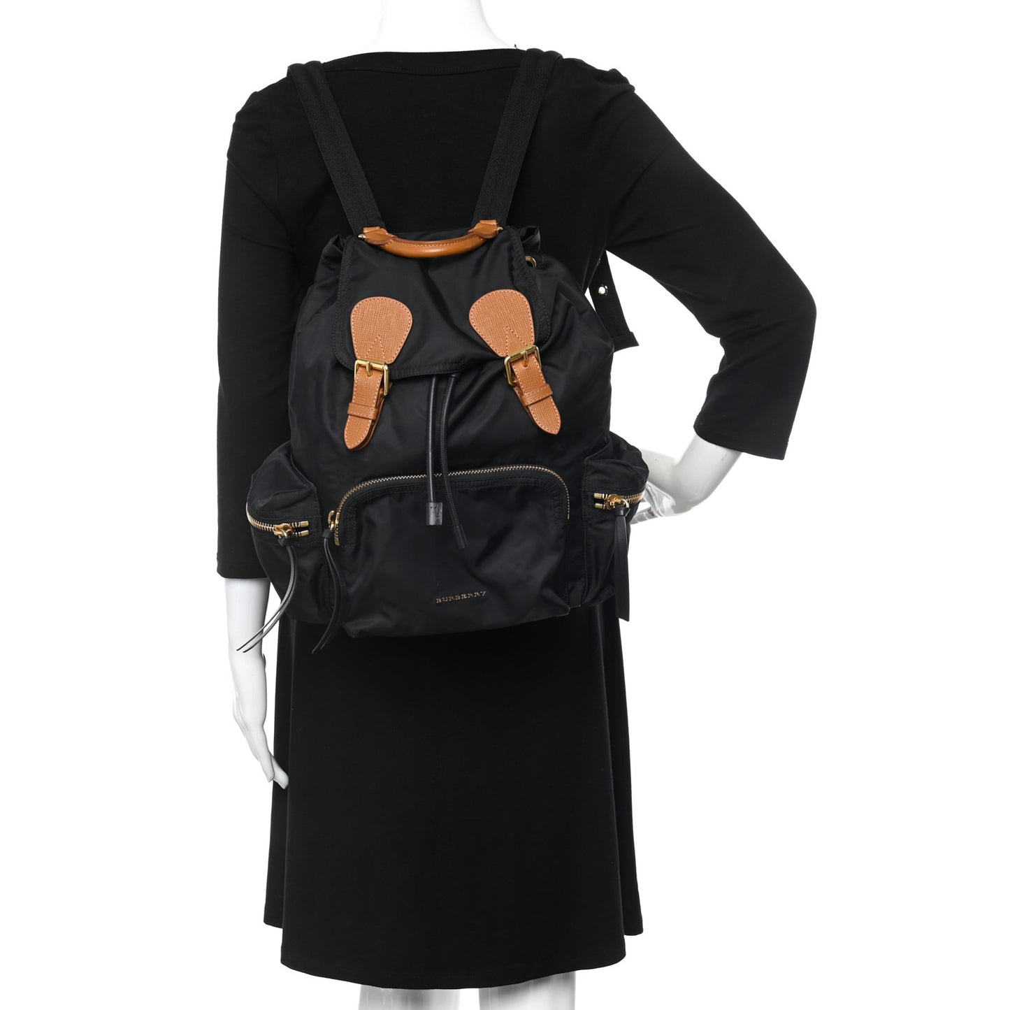 Nylon Medium Rucksack Backpack Black