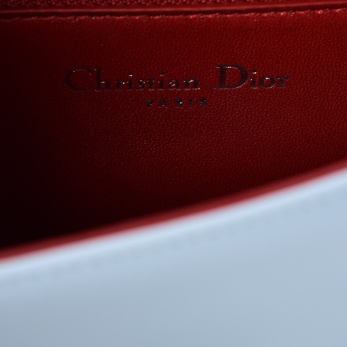 Glossy Calfskin Shagreen Badge Diorama Club Bag Ice Blue