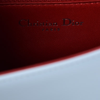 Christian Dior Glossy Calfskin Shagreen Badge Diorama Club Bag Ice Blue 7 of 8