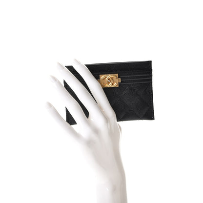Chanel Caviar Quilted Boy Card Holder Black 2 of 9
