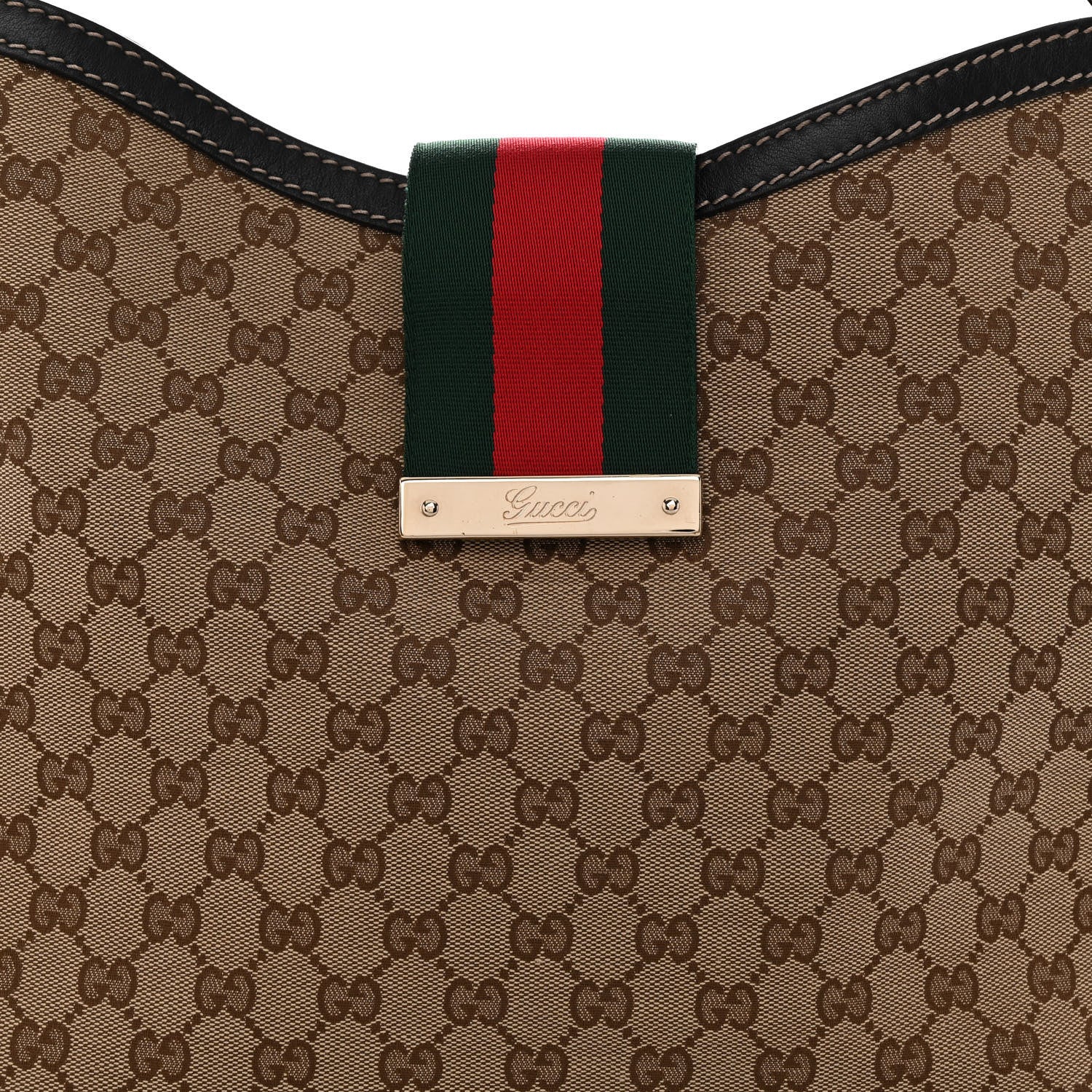 Gucci Monogram Large New Ladies Web Hobo Dark Brown 8 of 10