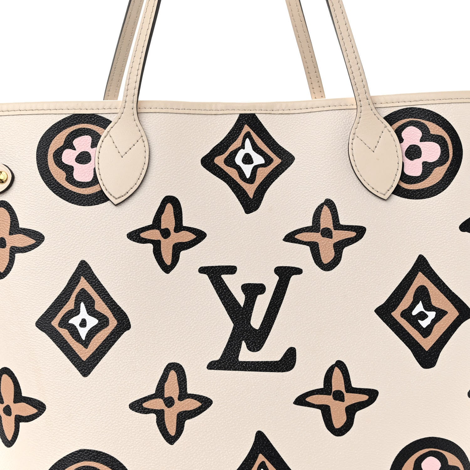 Louis Vuitton Monogram Giant Wild at Heart Neverfull MM Creme 8 of 11