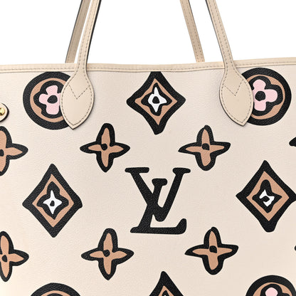 Louis Vuitton Monogram Giant Wild at Heart Neverfull MM Creme 8 of 11