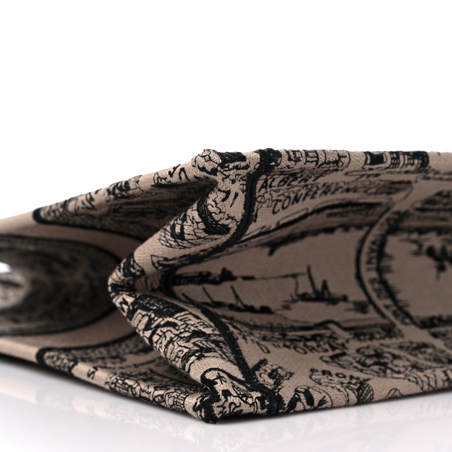 Christian Dior Canvas Embroidered Medium Plan De Paris Book Tote Beige Multi 8 of 9