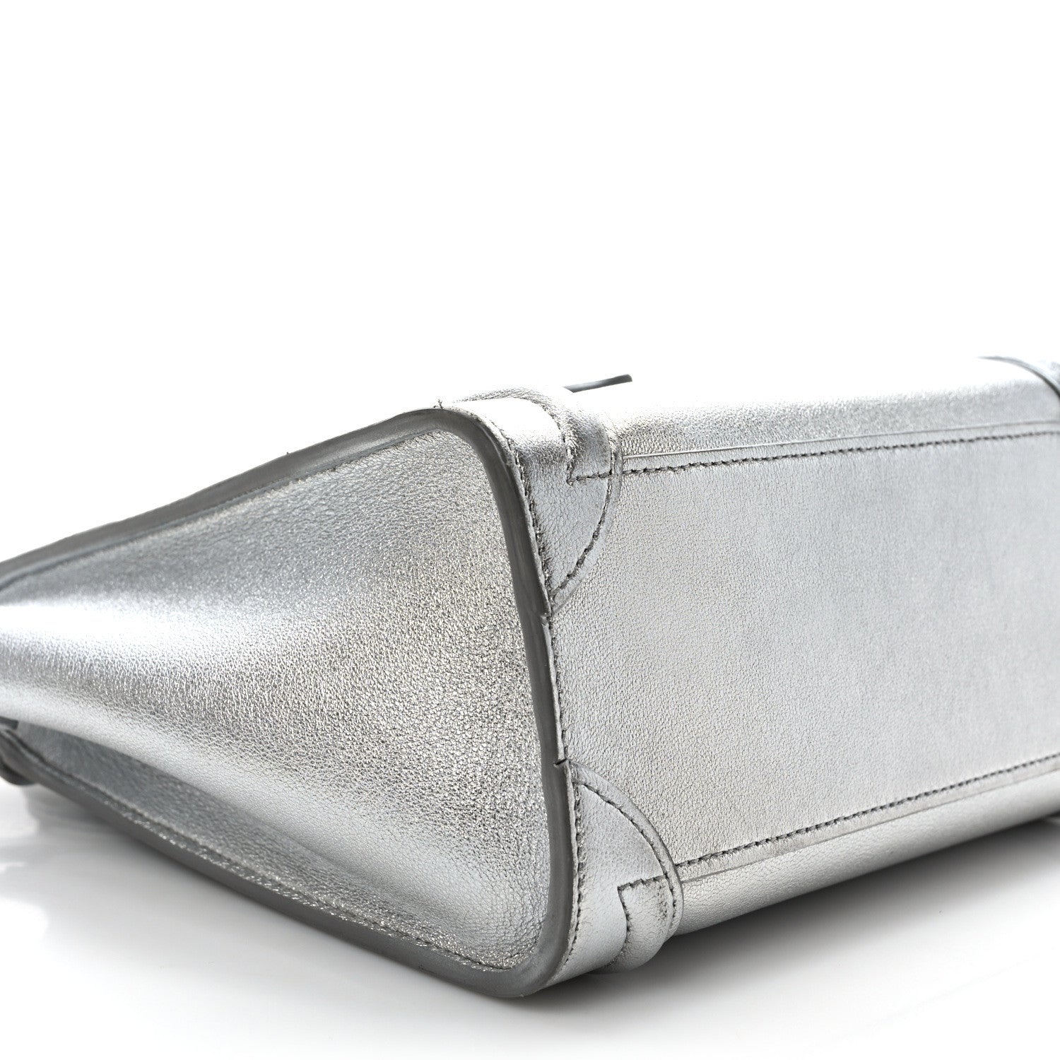 Celine Laminated Lambskin Nano Luggage Silver 8 of 11