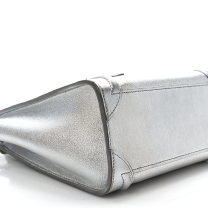 Celine Laminated Lambskin Nano Luggage Silver 8 of 11