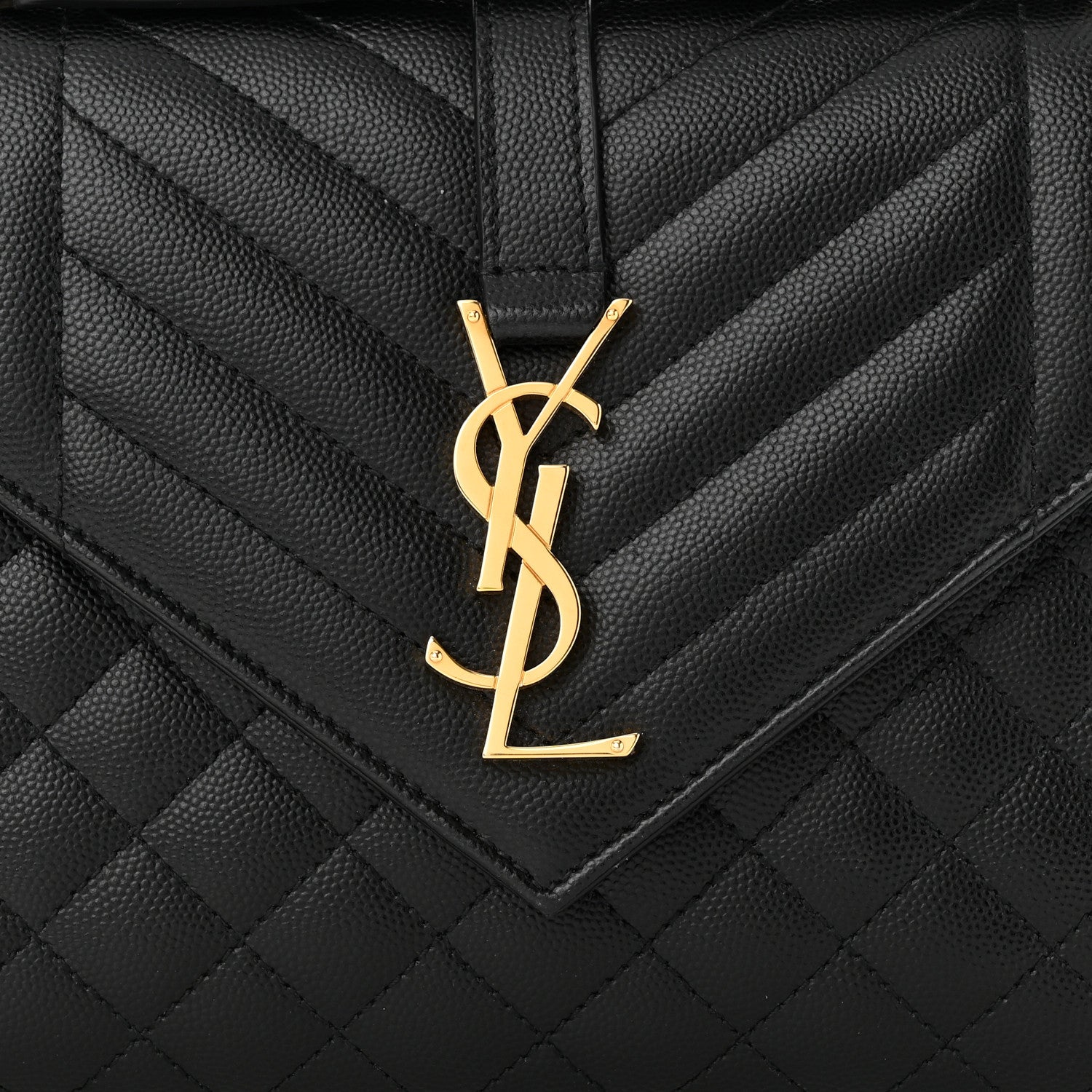 Saint Laurent Grain De Poudre Textured Mixed Matelasse Triquilt Medium Monogram Satchel Black 8 of 10