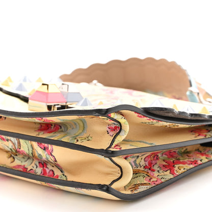 Fendi Vitello Marie Antoinette Print Scalloped Mix Studded Small Kan I Shoulder Bag Panna Multicolor 10 of 10