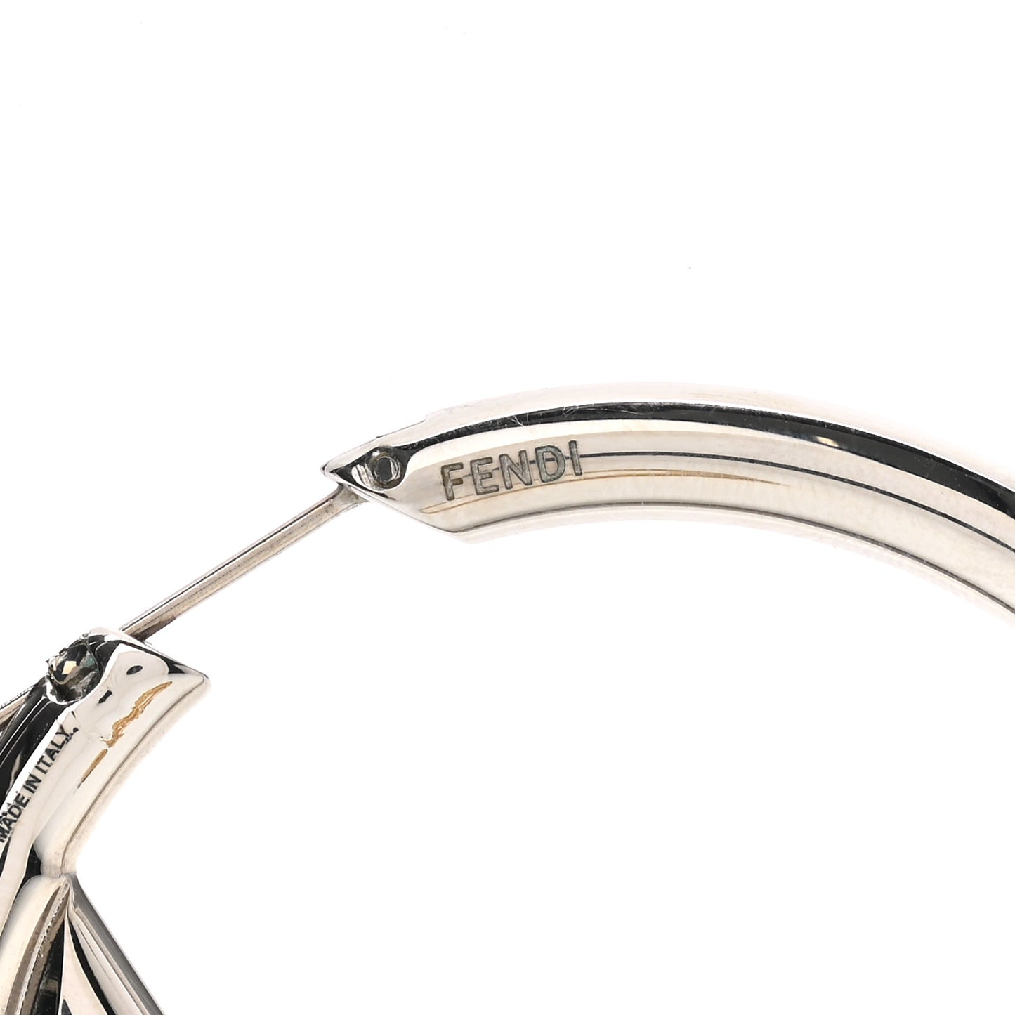 Metal FF Hoop Earrings Gold Silver