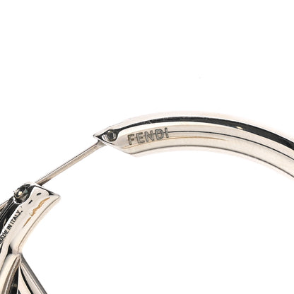 Fendi Metal FF Hoop Earrings Gold Silver 4 of 6
