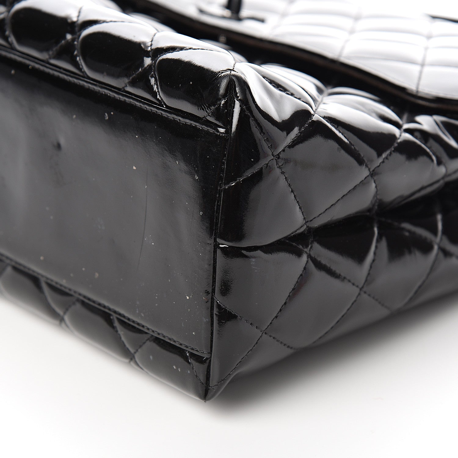 Chanel Patent Quilted Jumbo Kelly Flap Black 15 of 15