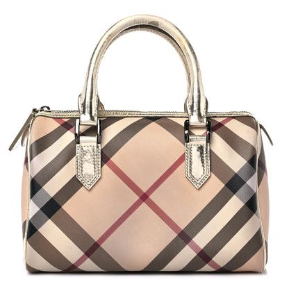 Burberry Supernova Check Metallic Small Chester Bowling Bag Gold 1 of 19