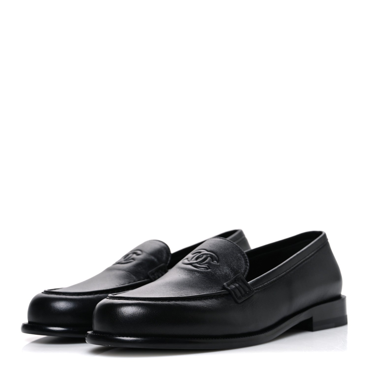 Chanel Lambskin CC Mocassin Loafers 38.5 Black 1875118 – FASHIONPHILE
