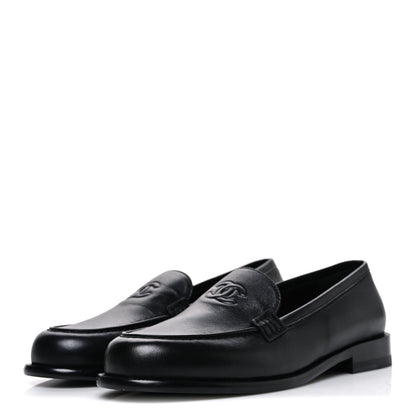 Chanel Lambskin CC Mocassin Loafers 38.5 Black 4 of 11