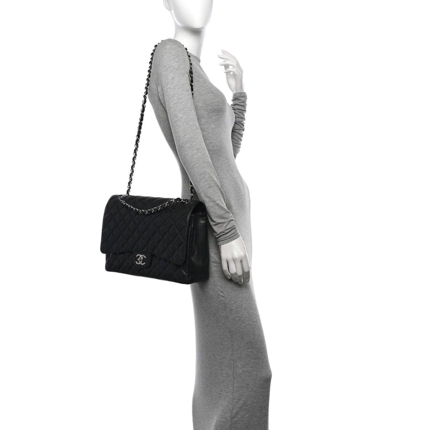 Chanel Caviar Quilted Maxi Double Flap Black 2 of 13