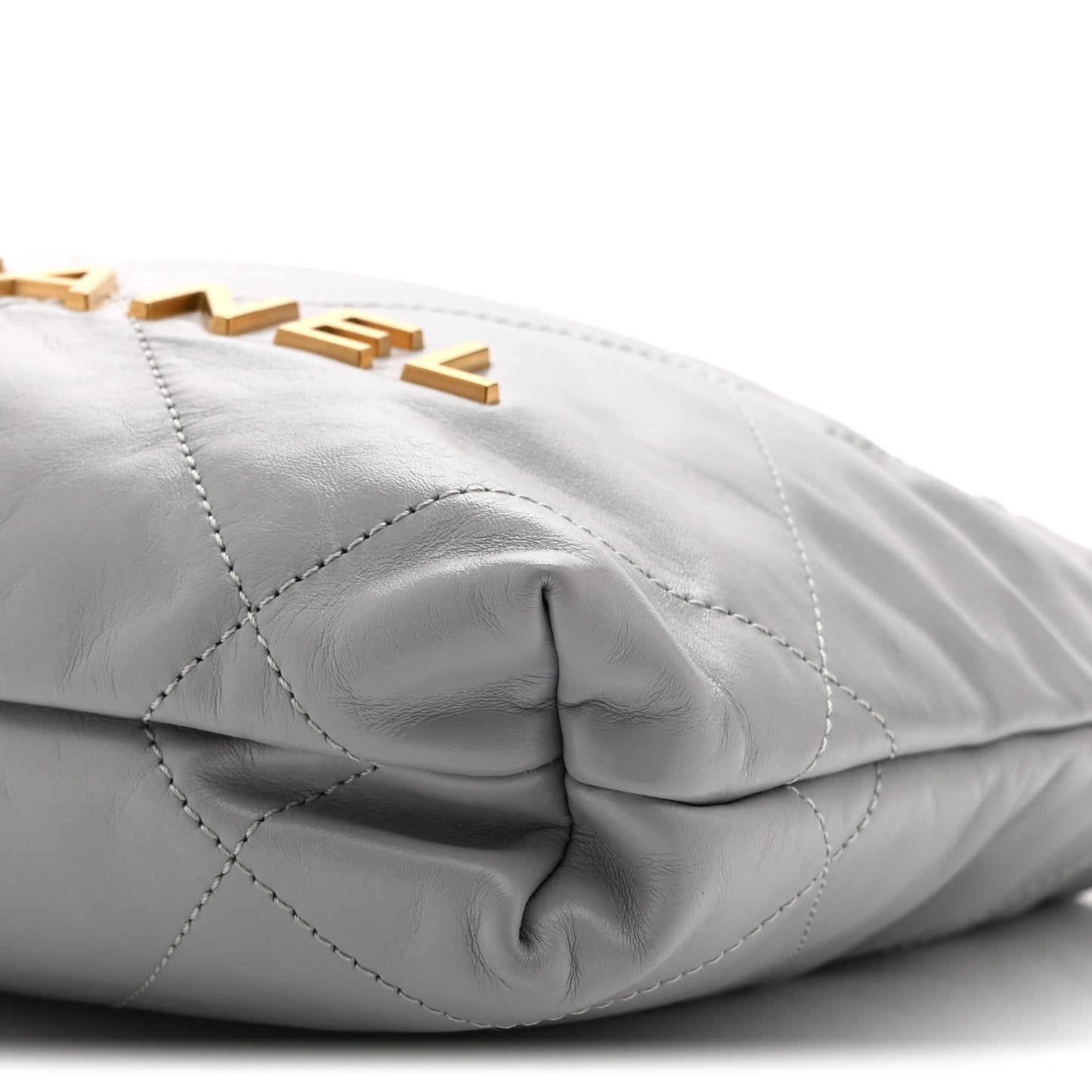 Shiny Calfskin Quilted Mini Chanel 22 Grey