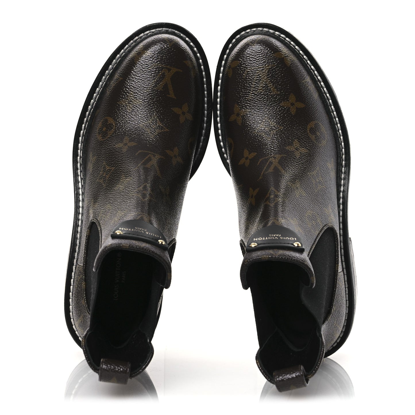 Patent Monogram LV Beaubourg Ankle Boots 37.5 Black