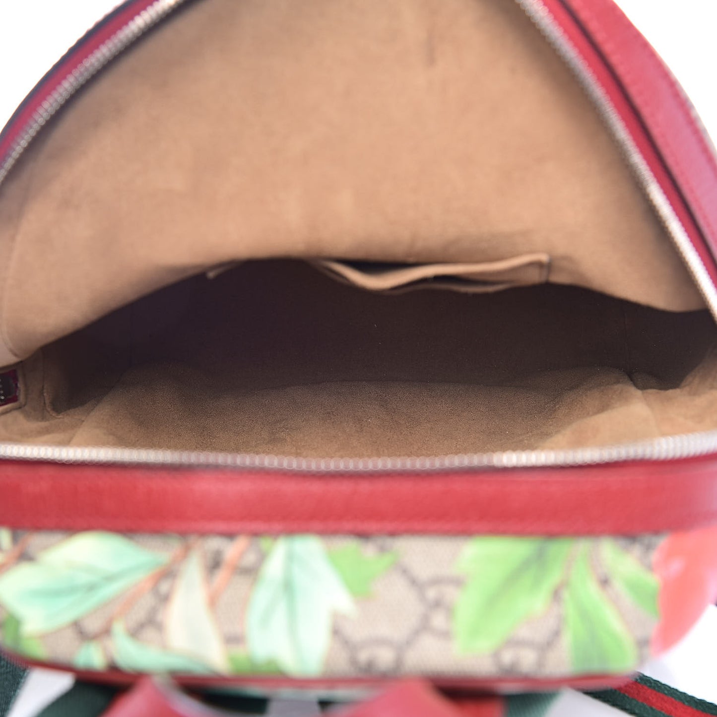 GG Supreme Monogram Tian Web Small Day Backpack Beige Multicolor Red