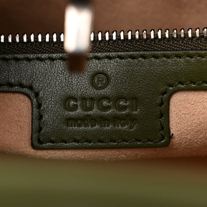 Gucci Calfskin Matelasse Aria Medium GG Marmont Shoulder Tote Military Wood 6 of 10