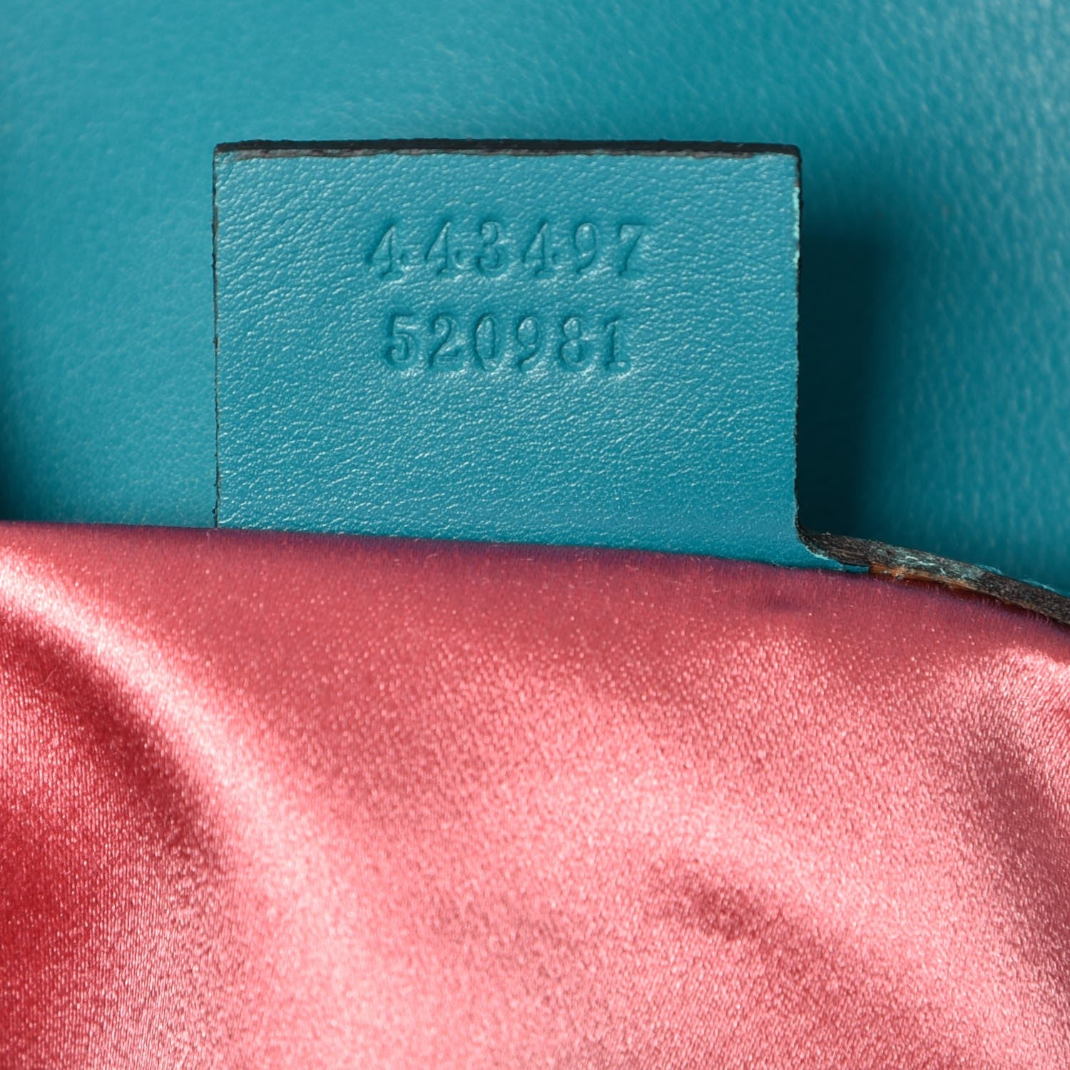 Gucci Velvet Matelasse Small GG Marmont Shoulder Bag Pavone Cyan 7 of 7