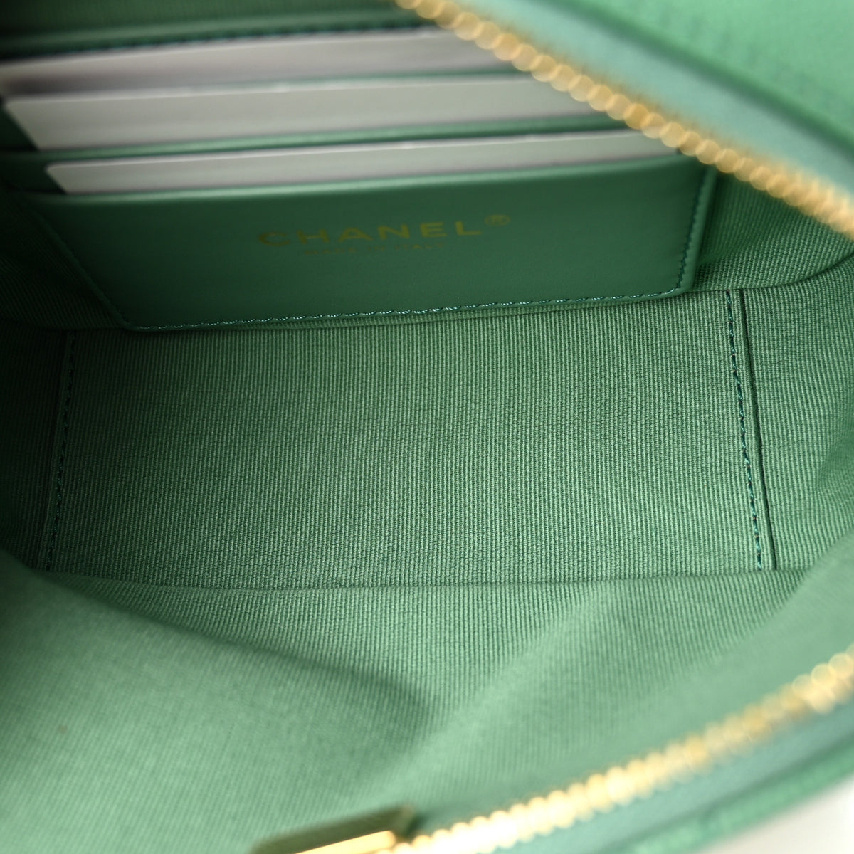 Caviar Quilted Mini CC You Camera Case Dark Green