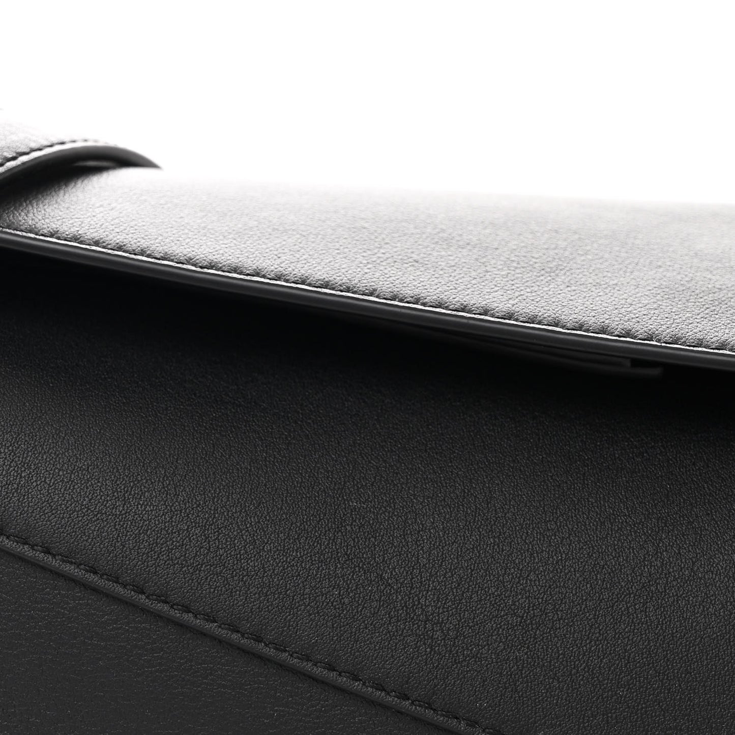Calfskin Small Puzzle Edge Bag Black