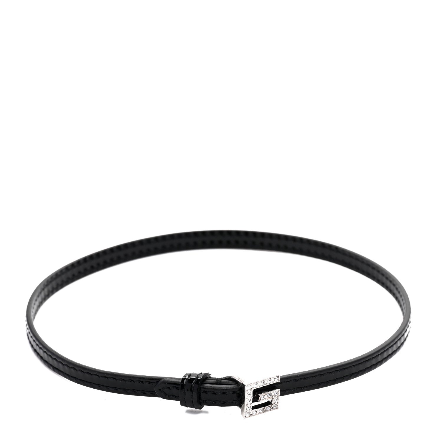 Gucci Patent Crystal G Buckle Choker Black 1 of 5