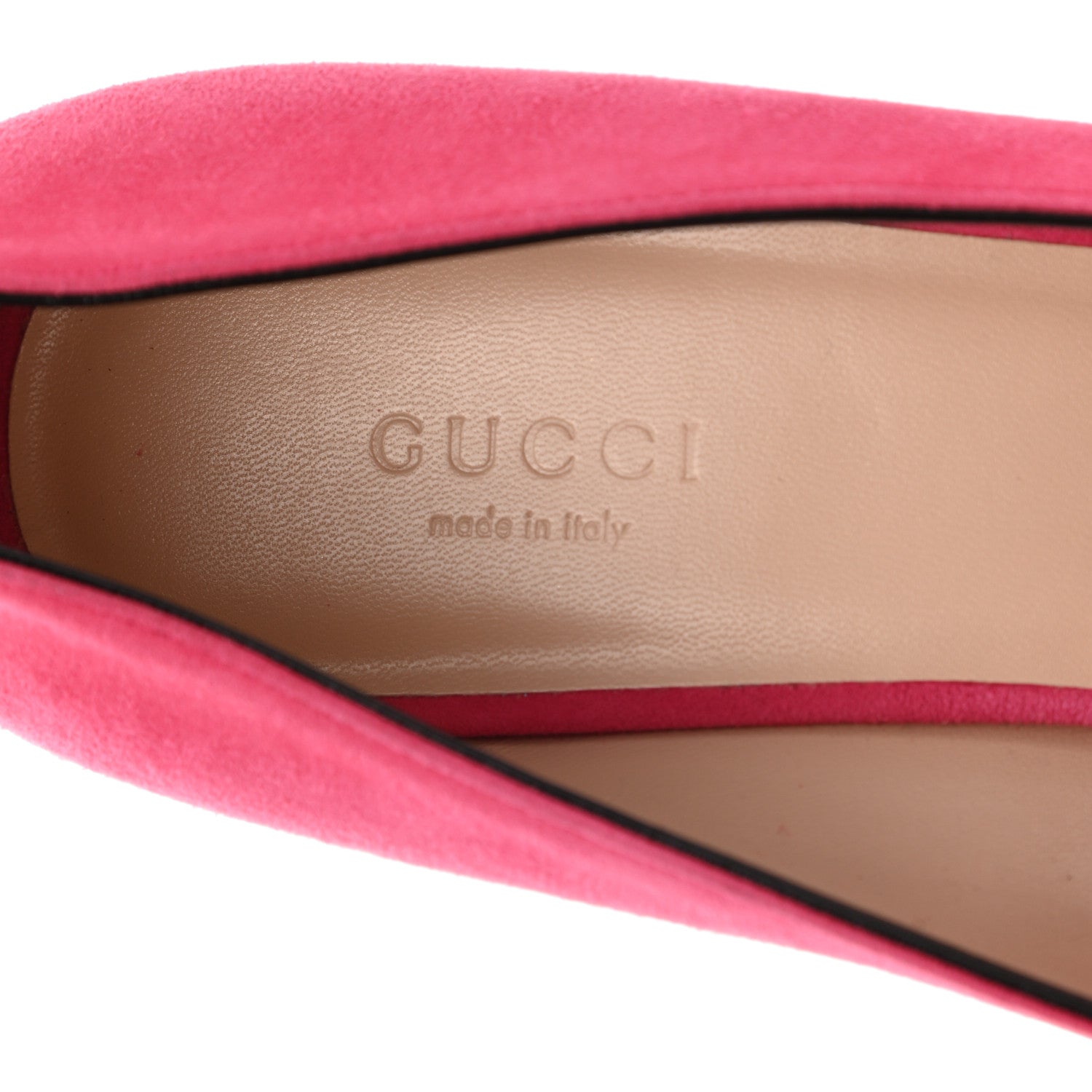 Gucci Kid Scamosciato GG Marmont Fringe 50mm Loafer Pumps 38.5 Hot Pink 7 of 9