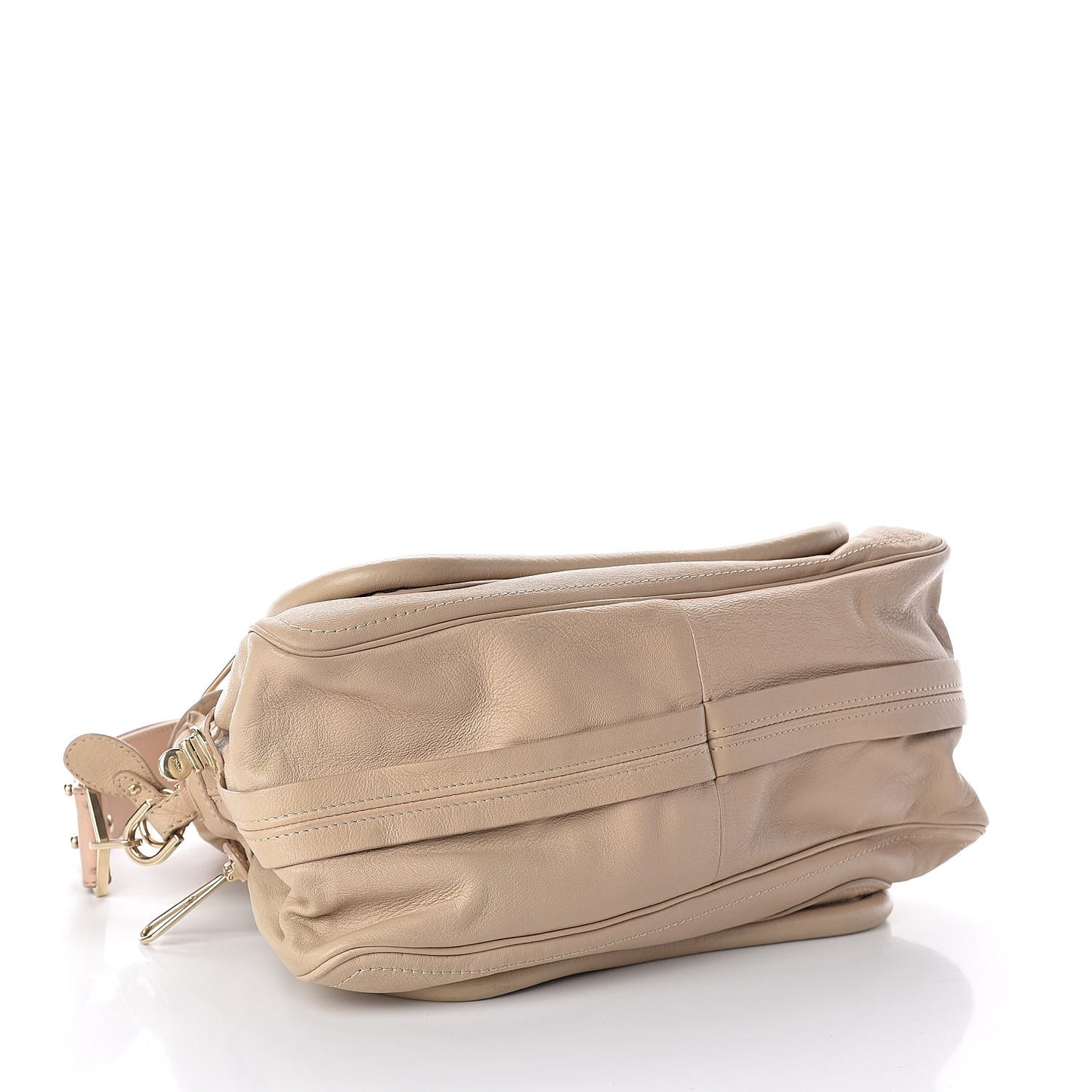 Calfskin Studded Medium Military Paraty Beige