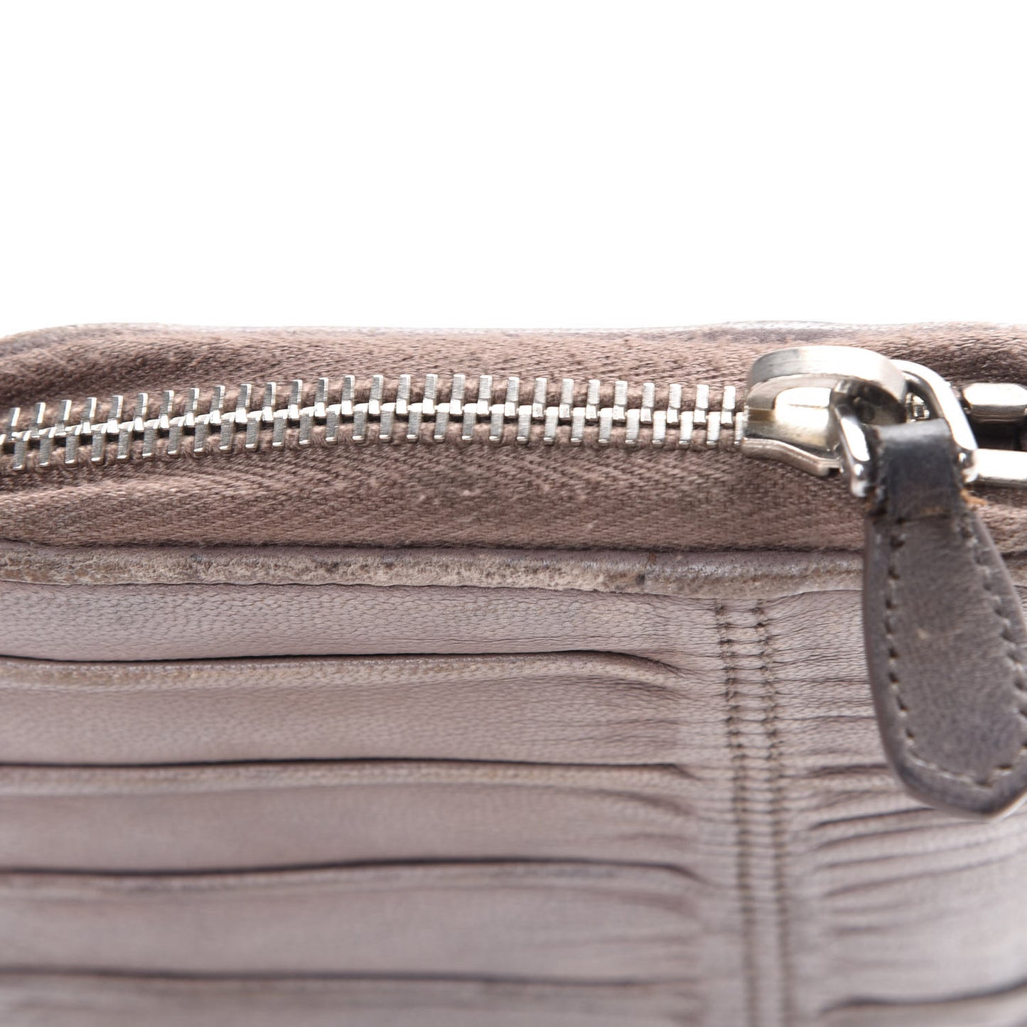 Nappa Gaufre Zip Around Wallet Bambu