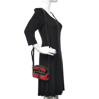 Gucci Suede Patent Web Mini Ophidia Shoulder Bag Red 2 of 12
