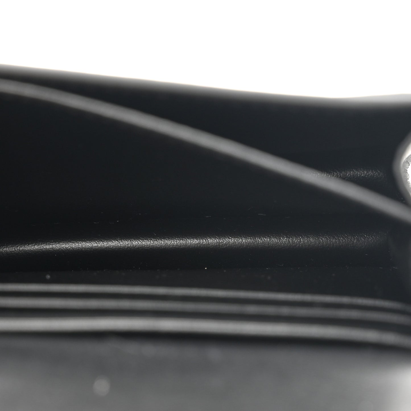 Shiny Calfskin Triomphe Busincess Card Holder Black