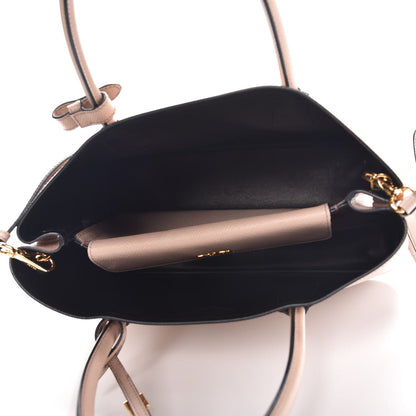 Prada Saffiano Cuir Medium Double Bag Cammeo Black 7 of 11