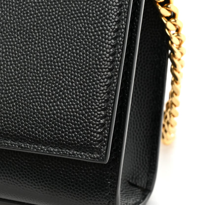 Saint Laurent Grain De Poudre Small Classic Monogram Kate Satchel Black 13 of 14