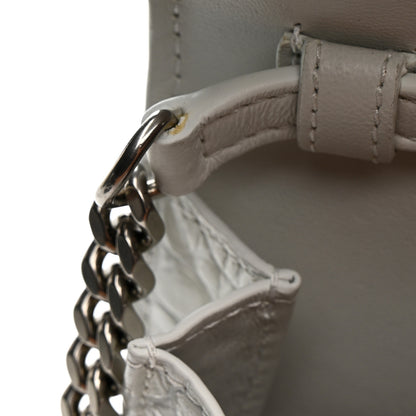 Balenciaga Shiny Calfskin Crocodile Embossed Small Hourglass Evening Chain Bag White 13 of 13