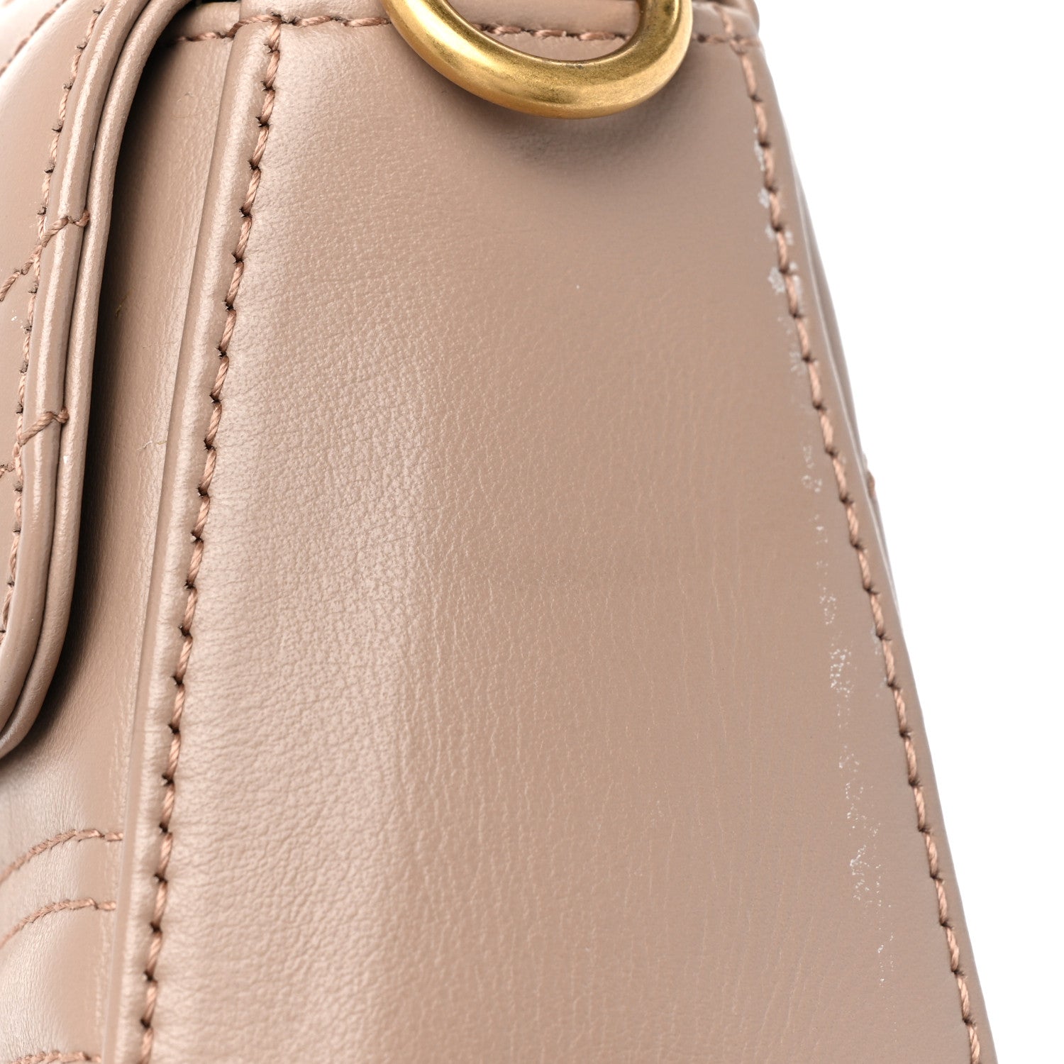 Gucci Calfskin Matelasse Mini GG Marmont Top Handle Shoulder Bag Porcelain Rose 12 of 12